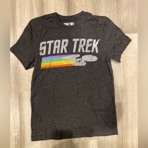 STAR TREK Gray Speckled Graphic Tee, Size Small